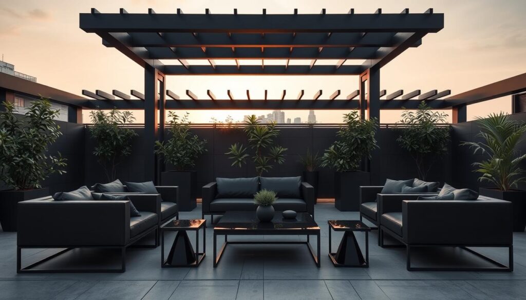 modern black outdoor furniture