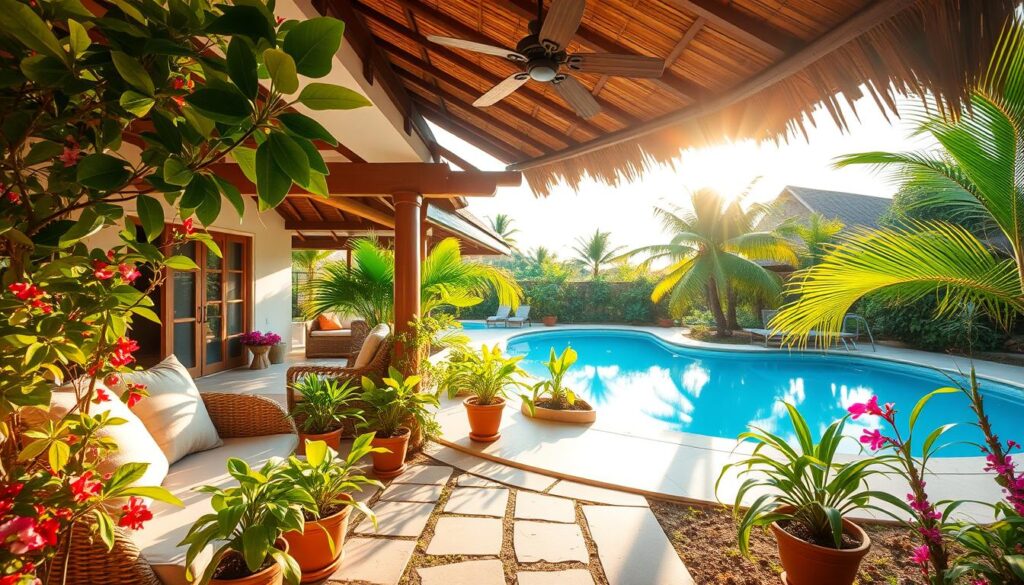 tropical bungalow outdoor spaces